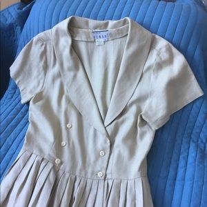 Kenar Linen Shawl-collared Dress